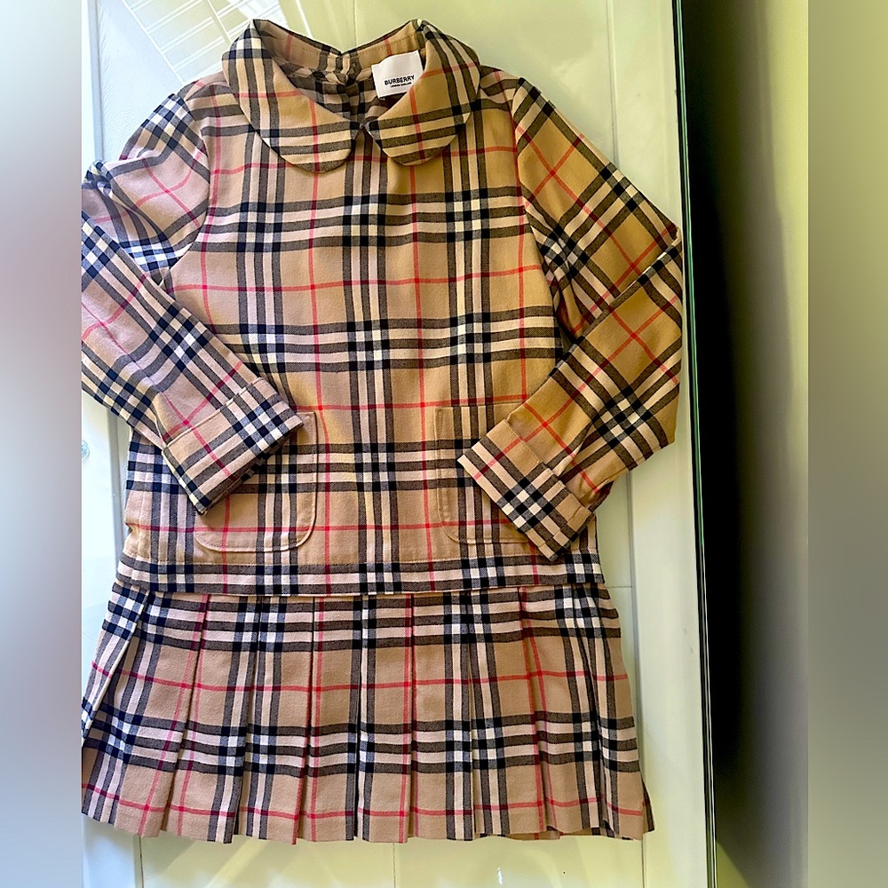 Burberry Kids Plaid Dress - Beige and Black - Picture 3 of 6